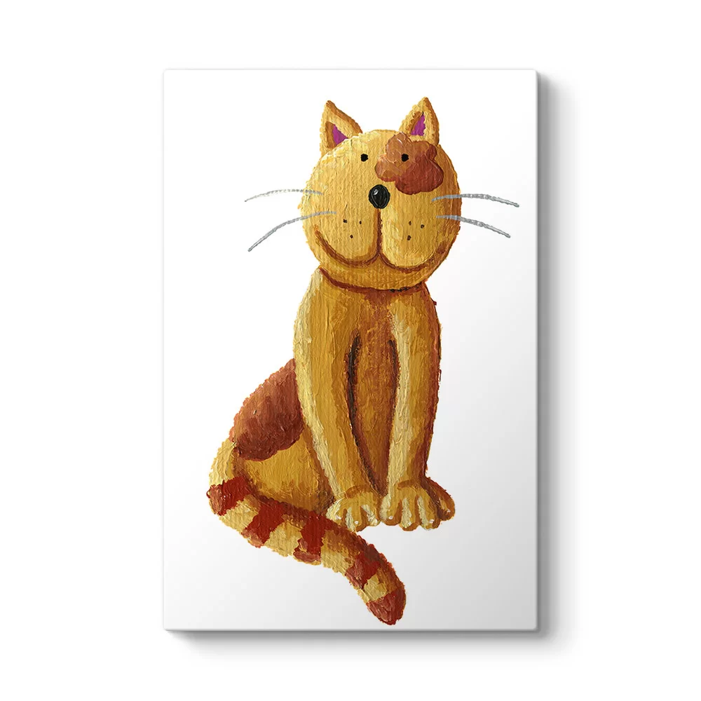Şirin Kahverengi Kedi Tablosu - Model 2